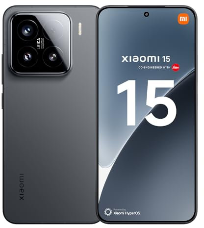 Xiaomi 15 Smartphone, 12+512GB, Black, 50MP Leica main camera, 5240mAh battery, 90W HyperCharge, HyperAI (No power adapter included)