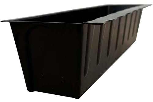 BURI 6 Euro-Paletten Blumenkästen-Einsätze inkl. Bewässerungsmatte | 37,3cm Anthrazit | Pflanzkasten für Europalette Palette | Balkonkasten | Blumentopf | aus stabilen Kunststoff | Made in Germany
