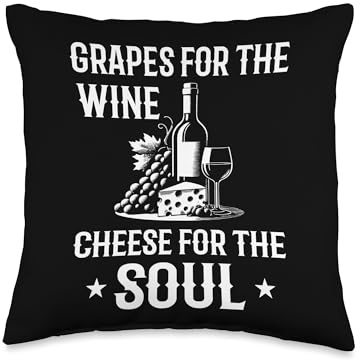 Grapes for Wine, Cheese for the Soul - Grapes Throw Pillow