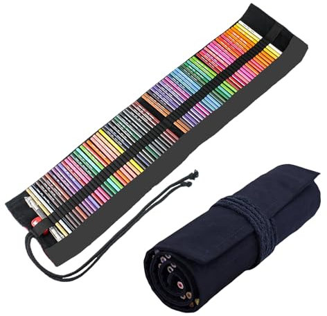 72 Löcher Canvas Pencil Bag, Bleistifthalter für Künstler, Bleistift Wrap Kasten, 72 Löcher Verpackungshalter Bleistift Wrap Kasten Bleistifthalter für Künstler, Schule, Tier (ohne Bleistifte)