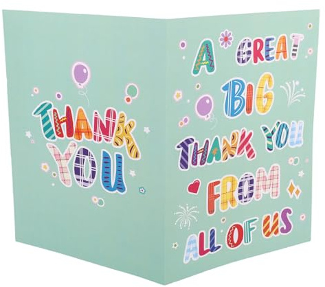 Stor Tackkort, 40x27cm Jumbo Jättestor Uppskattningskort med Kuvert A Very Big Thank You för Lärare Chef Pensionering Kollega Avsked (Grön)