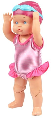 Genérico Muñeca – Muñeca De Impermeable De 12,99 Pulgadas | Muñecas Nadadoras De Tela ABS para Bebés, De Viaje con Batería para Baño, Piscina Y Playa, Juego Y Educativo