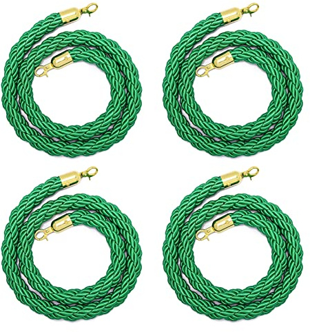 Green Crowd kontrollrep justerbart 100-300 cm stål hängande rep med snäppkrok hållbar barriärlina för ingångar utomhusevenemang och säkerhet