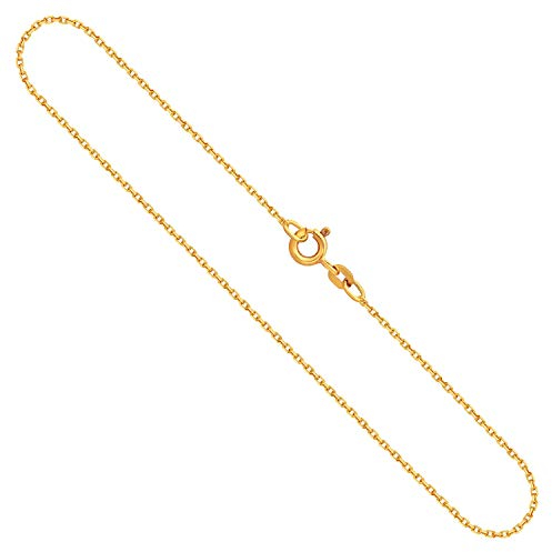 EDELIND Goldkette Damen Herren 1.3 mm 333/8 Karat Echtgold | Ankerkette in Gelbgold | Goldkette Damen ohne Anhänger | Halskette Damen Gold 40 cm | Schmuck für Damen
