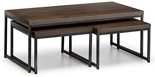 Julian Bowen Brooklyn Nesting Coffee Tables, Dark Oak