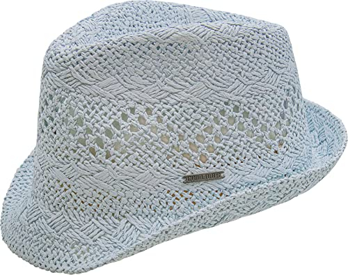 CHILLOUTS Nevelles Hat Trilby Hut für Damen - Sommerhut Stroh, Hochwertiger Trilby Hut Verstellbar, Stilvoller Trilby Damen Leicht, Eleganter Frauen Trilby, S-M, blau