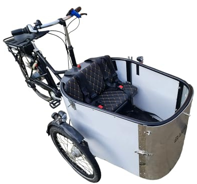 Nihola vélo cargo coussin ensemble modèle Evi couleur cognac éco-cuir cargo coussins (noir)