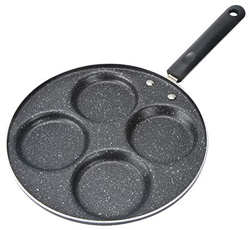 Ejoyous Pfannkuchenpfanne, Spiegeleipfanne 4 Löcher Pancake Pfanne Antihaft-Beschichtung Bratpfanne Eierpfanne Omelettpfanne Augenpfanne Crepepfanne für (Vier runde Löcher 24cm)