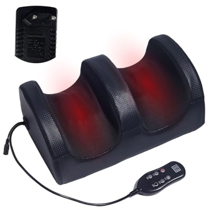 Shiatsu Fußmassagegerät mit Heizung,5 Modi und 3 Intensitäten Fußmassagepads,Tiefengewebsmassage,Entspannende Beinmuskulatur,Elektrisches Fuß und Wadenmassagegerät mit Massagerollen (Typ B)