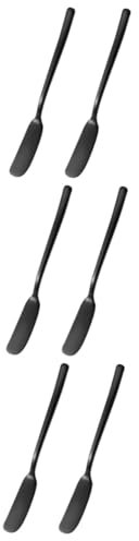 SHOWERORO 6pièces Couteaux Acier Inoxydable Pour Tartiner Beurre Crème Et Confiture Outils De Cuisine Multifonctionnels Noir