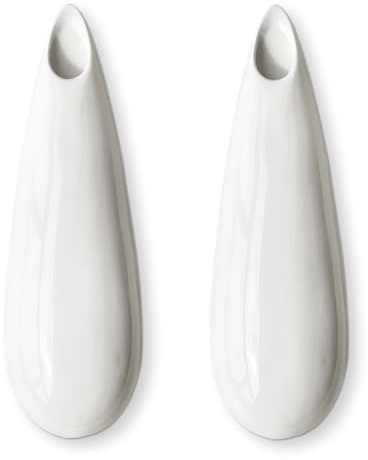 Paquete de 2 jarrones de Pared de cerámica Blanca, Soporte para Plantas Colgantes de Pared de 11.8 Pulgadas, cubículo, decoración Moderna, jarrón para Plantas de Interior, macetas Colgantes para