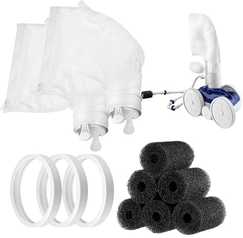 Accessori per la pulizia della piscina, set di pulizia della piscina, accessori per la pulizia della piscina portatile, 2 pezzi 280 sacchetti filtranti, 6 pezzi di spazzatura, 3 pneumatici per la