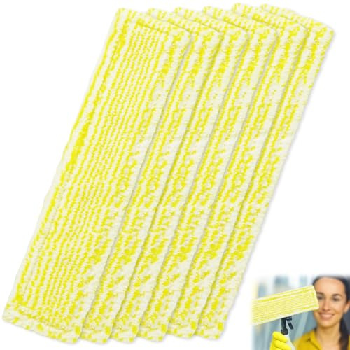 Druuzyl 6 Almohadillas de Microfibra Compatibles con Kärcher WV2/WV5 – Fundas de Recambio para Aspiradoras de Ventanas – Accesorios para Limpieza de Cristales