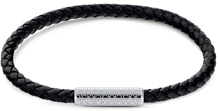 Calvin Klein Geflochtenes Lederarmband für Herren Kollektion WRAPPED & BRAIDED Schwarze Farbe - 35000101