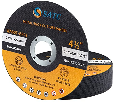 SATC Cutting Discs for Angle Grinder 20-Piece Durable 115mm Metal Cutting Disc Ultra Thin 1mm for Fast & Precise Cutting of Steel, Iron, Aluminum, & Ferrous Metals