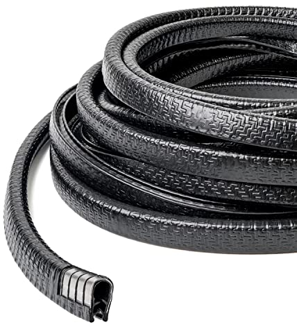 Kantenschutz fürs Auto, 10 Meter Länge, in Schwarz, U-Form, mit Stahleinlage, ohne Kleber, für 1 bis 3 mm Klemmbereich, Autotür Kantensicherung, Türkantenschutz Auto Tür, Kantenschutzband, Kederband