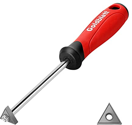 Goldblatt Grout Removal Tool with Replacement Carbide Tip - Professional Grout Cleaner, Caulking Remover, Scraper with Soft-Grip Handle, for Cleaning Floor Ceramic Tile Gaps, Tile Joints or Corners