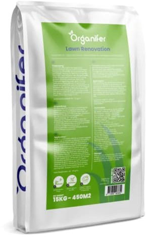 Mélange Scarificateur (15 Kg - 450 M2) - Rénovation Pelouse - Engrais Pelouse - Récupération De Graines De Gazon - Engrais - Rénovation Pelouse - Amendement Sol - Organifer