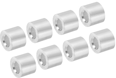 PATIKIL 3/16/5mm Wire Rope Stop Sleeve,25 Pack Aluminum Crimping Loop Sleeve for Wire Rope and Cable Ferrule,Silver