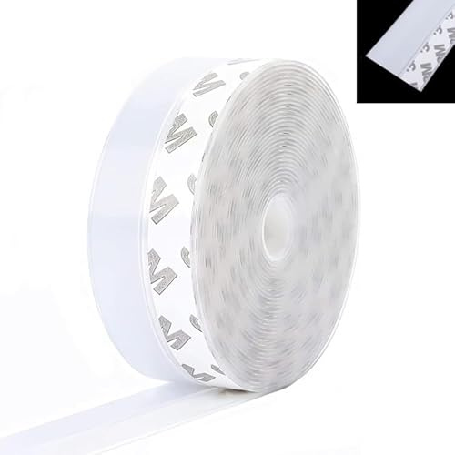 Sigillante Autoadesivo FaJoek Strisce di guarnizione autoadesive 10m*35mm Porta Guarnizione Inferiore, Striscia Sigillante in Silicone Autoadesiva per Porte e Finestre,Weather Stripping (Bianco)