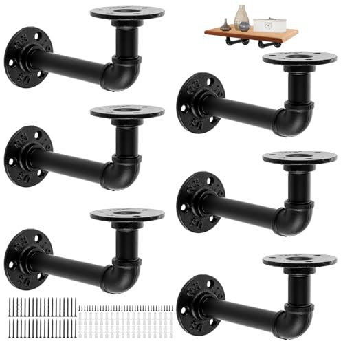 DAJAVE 6 supporti per scaffale, 17 cm, per 150 kg, per tubi industriali