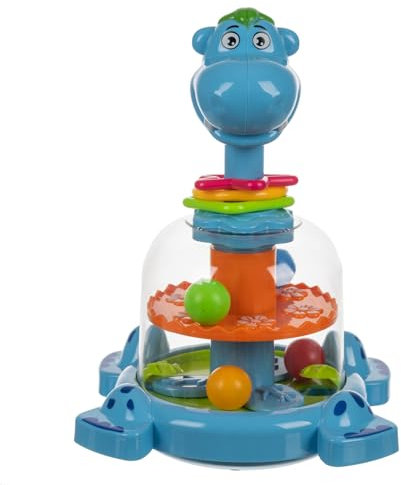 Interaktiver Kreisel mit beweglichen Bällen und Geräusch Nilpferd Lernspielzeug für Kinder 1 Jahr 24643