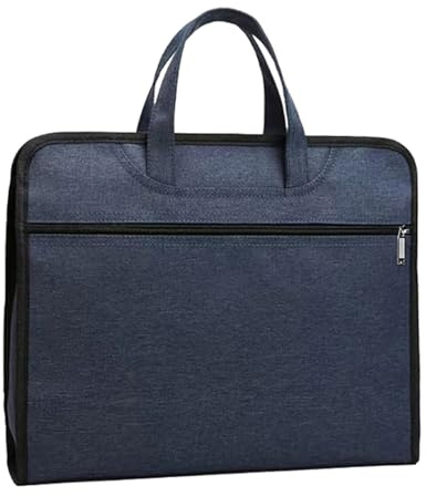 A4 Document Bag Case Portfolio Folder with Handle Waterproof Art Portfolio Case Zipper Art Folder Oxford Cloth File Tote Bag iPad Files Storage Document Carrying Laptop Tote Bag Briefcase Commuter Bag