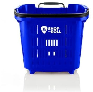 BALSAT Cesta de la Compra 34L - Resistente y Espaciosa, Ideal para Supermercado, Hogar y Compras Diarias, Diseño Ergonómico y Fácil de Transportar (Azul)