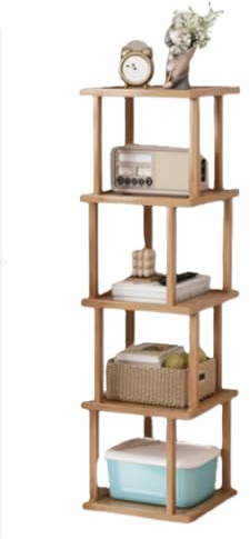 SUNLUX Scaffale in Legno bambù a 5 Ripiani, 30x30x118 cm, Mensola Salvaspazio Naturale per Bagno, Cucina o Soggiorno