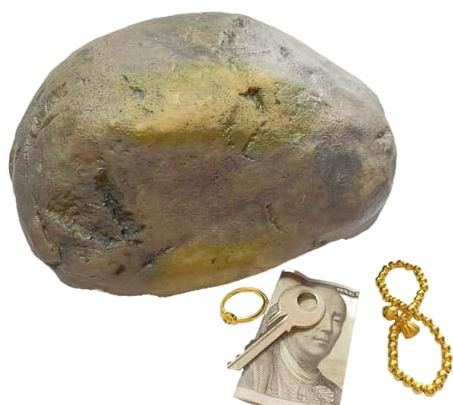 Soporte para llaves oculto, hecho de piedra artificial, piedra secreta duradera, recipiente resistente a la intemperie | Decoración falsa impermeable para jardín, hogar, exterior, paisajismo