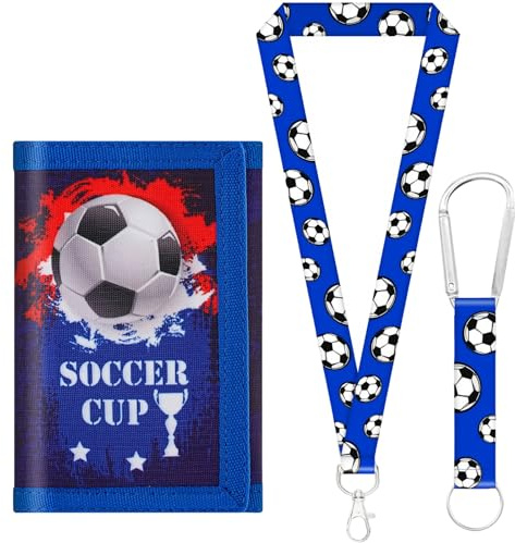Tbintul Cartera Niño,Cartera de para Niño,Monedero Niña,Monedero Niños, Niños(Azul Fútbol)
