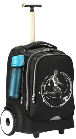 UNIKER Rolling Laptop Bag with Large Wheels for 15.6 Inch Laptop,Community Nurse Bag on Wheels (T5- Football)
