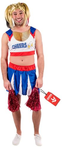 Fun Shack Kostüm Cheerleader für Herren, Cheerleader Kostüm Männer Erwachsene, Perfekt für Karneval und Halloween L