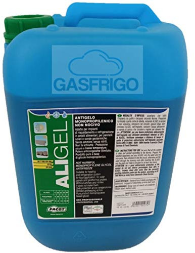 GASFRIGO® - LIQUIDO GLICOLE DA 10 KG ANTIGELO PANNELLI SOLARI USO ALIMENTARE PURO DA DILUIRE