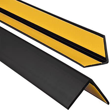 ProfiPVC Winkelprofil 35x35mm, 80cm - Kunststoffwinkel aus PVC-Gummi - selbstklebend Kantenschutzprofil, elastischer Kantenschutz - Eckschutzprofil, einfache Montage - Schwarz