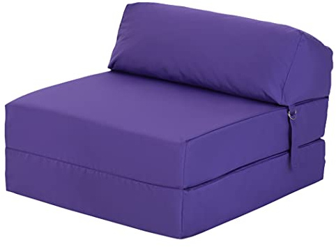 Ready Steady Bed Chaise Pliante Z-Fold Confortable | Canapé-lit Futon léger | Housse Souple et résistante à l'eau | Matelas Zbed de Conception Ergonomique (Violet)