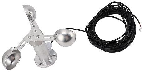 Anemometri in Lega di Alluminio Sensore di Monitoraggio della velocità del Anemometro con Sensore di velocità del a 3 Tazze 0-3,8 V per Centrali Elettriche,