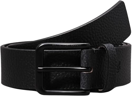 Calvin Klein Uomo Cintura Classic Casual Belt in Pelle, Nero (Black/Black), 100 cm
