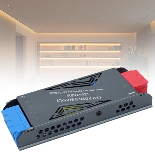 SUCIKORIO Transformador 220V a 12V 100W, Fuente Alimentacion Constante Ultrafino LED Driver Controlador AC 220V a DC 12V 8,3A 100W Fuente de Alimentación LED de Bajo Voltaje para Tira LED, Lámparas