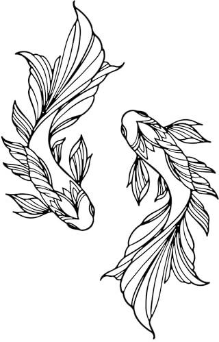 RESACO Pesce koi, decorazione da parete in metallo, arte giapponese, in ferro, regalo asiatico, per soggiorno, bagno, interni ed esterni (nero, 25,9 x 46 cm)