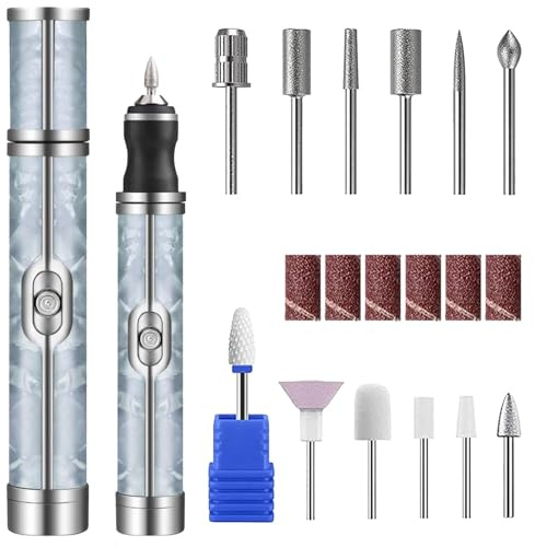 Leogony Electric Nail File for Thick Toe Nails, 4 Speeds Nail Grinder for Thick Toenails Set for Various Nails and Shapes (18 Grinding Heads)