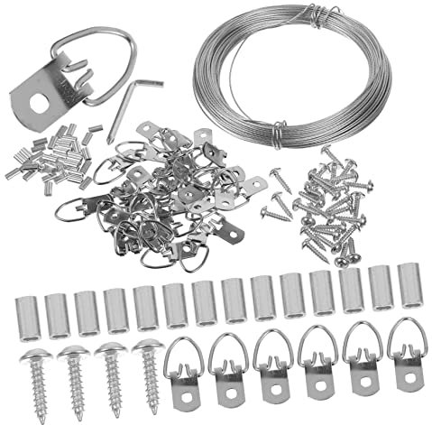 Homoyoyo 1juego Kit De Ganchos Para Colgar Cuadros Alambre De Anillas Para Fotos y Espejos Suministros De Decoración Para Hogar y Oficina