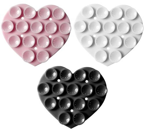 3 Pièces Ventouses Pour Téléphone Portable En Forme De Cœur, Ventouses En Silicone Double Face, Coussinets Antidérapants De Fixation Pour Téléphone Portable, Accessoires Pour Téléphone Portable