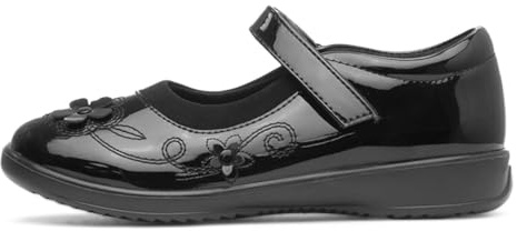 Walkright Collins Girls Black Patent School Shoe - Size 10 Child UK - Black