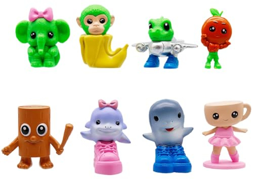 Jilijia 8PCS Tung Tung Tung Sahur Figura Carino Anime Brainrot Animali Modello Tralalelo Tralala Action Figure, Cake Toper Figurine Collezionismo Desktop Decorazione