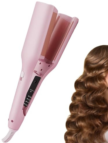 Fer À Friser Les Cheveux - Appareil Coiffant Ions Négatifs Portable,Outil Coiffure Anti-Brûlures pour Élèves Femmes Vacances Maison Coiffeuse Mode Enthousiastes Filles Mariée