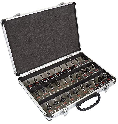 Trend Set di Partenza di 30 Frese per Router, Gambo da 6,35 mm, Punta in Carburo di Tungsteno, Custodia in Alluminio Inclusa, SET/SS31X1/4TC