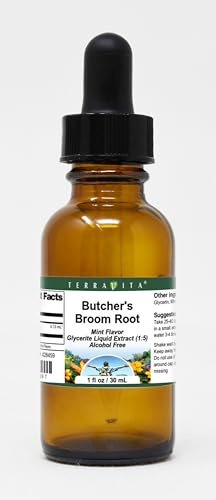 Butcher's Broom Root - Glycerite Liquid Extract (1:5) - Mint Flavored (1 fl oz, ZIN: 428459) - 2 Pack