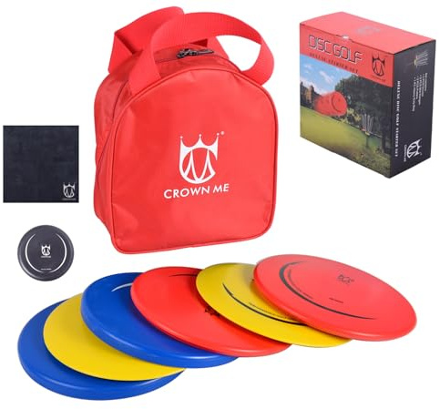 PDGA Approved Disc Golf Set with 6 Discs and Starter Disc Golf Red Bag – Fairway Driver, Mid-Range, Putter Disc