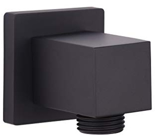Keenware KSA-187 Lunar Square Brass Shower Wall Elbow Outlet, Black